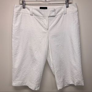 The Limited Cassidy Fit White Waffled Cotton Bermuda Shorts